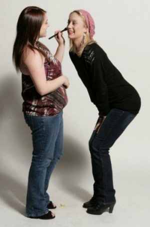 Katie applying makeup